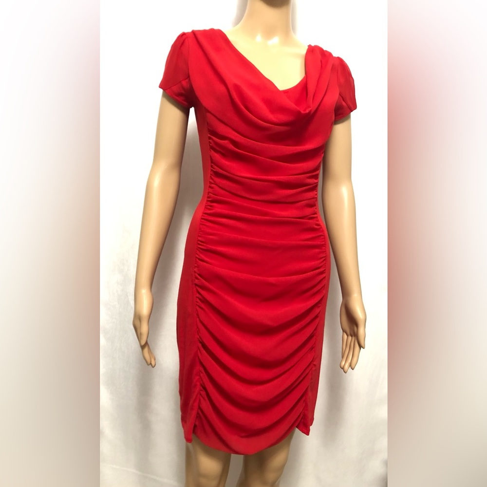 Express red short sleeve dress.